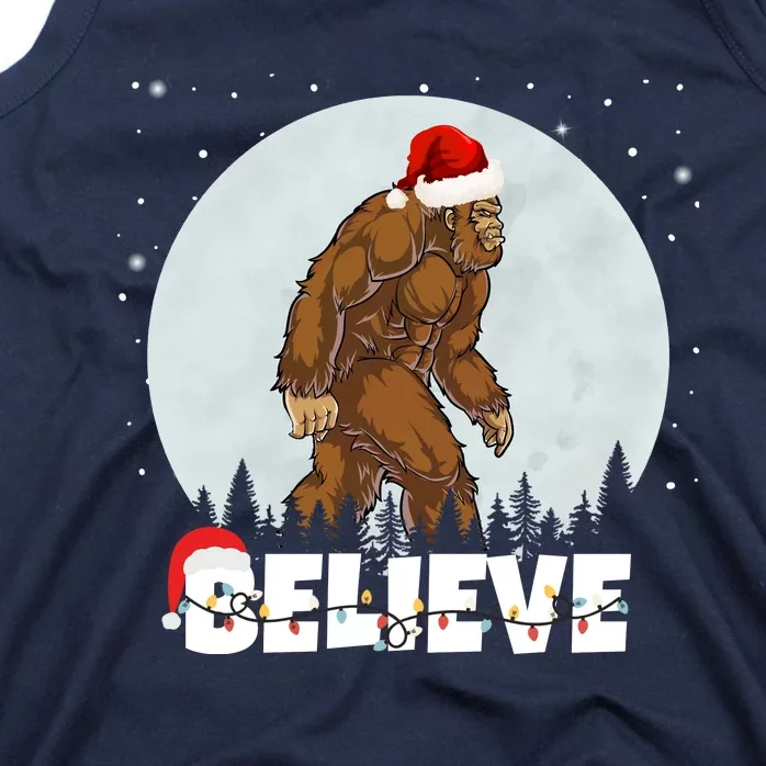 Believe Christmas Bigfoot Holiday Tank Top