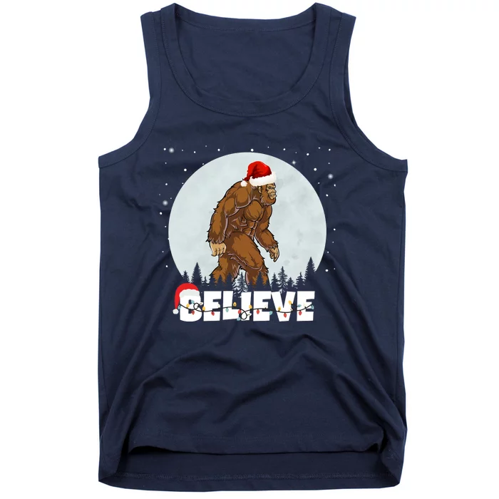 Believe Christmas Bigfoot Holiday Tank Top