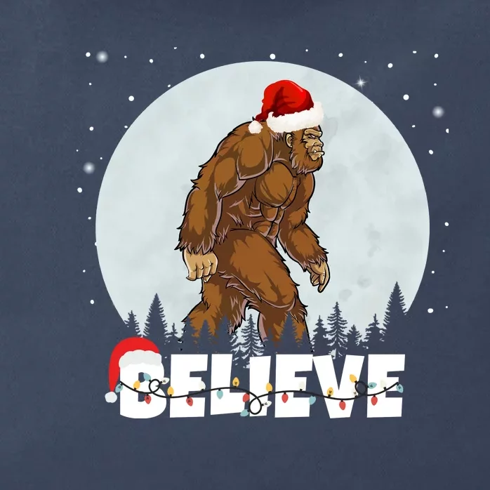 Believe Christmas Bigfoot Holiday Zip Tote Bag