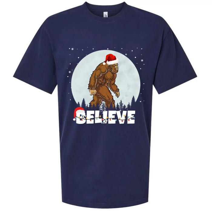 Believe Christmas Bigfoot Holiday Sueded Cloud Jersey T-Shirt