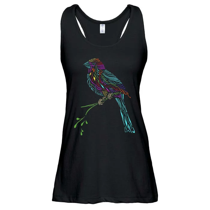 Birdwatcher Colourful Bird Watching Parrot Budgie Ladies Essential Flowy Tank