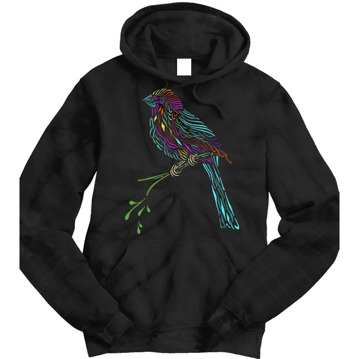 Birdwatcher Colourful Bird Watching Parrot Budgie Tie Dye Hoodie