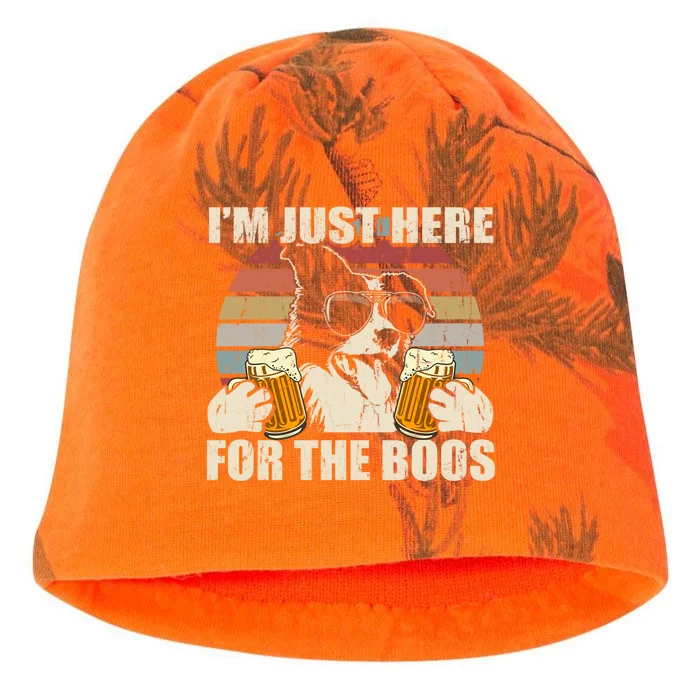 Border Collie Beer Im Just Here For The Boos Funny Meaningful Gift Kati - Camo Knit Beanie