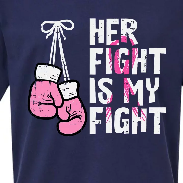 Breast Cancer Boxing Gloves Her Fight My Fight Sueded Cloud Jersey T-Shirt