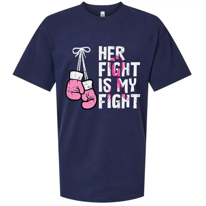 Breast Cancer Boxing Gloves Her Fight My Fight Sueded Cloud Jersey T-Shirt