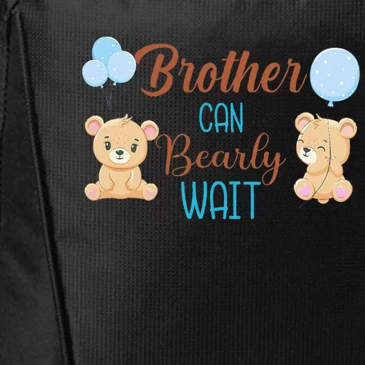 Brother Can Bearly Wait Bear Gender Neutral Boy Baby Shower City Backpack