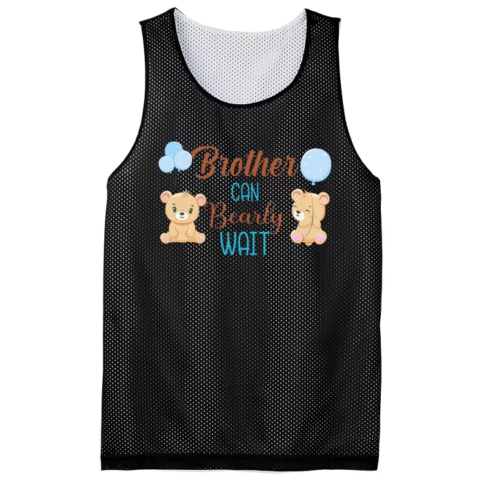 Brother Can Bearly Wait Bear Gender Neutral Boy Baby Shower Mesh Reversible Basketball Jersey Tank