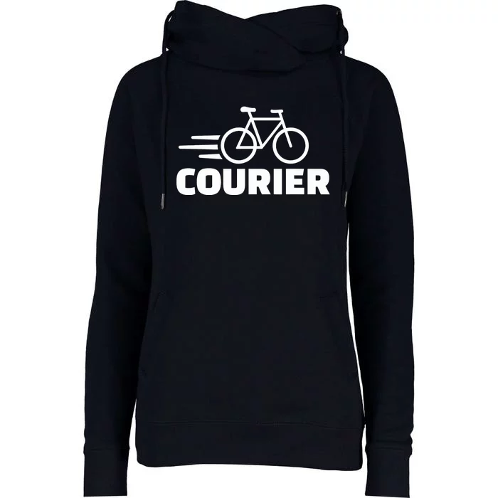 Bike courier Womens Funnel Neck Pullover Hood