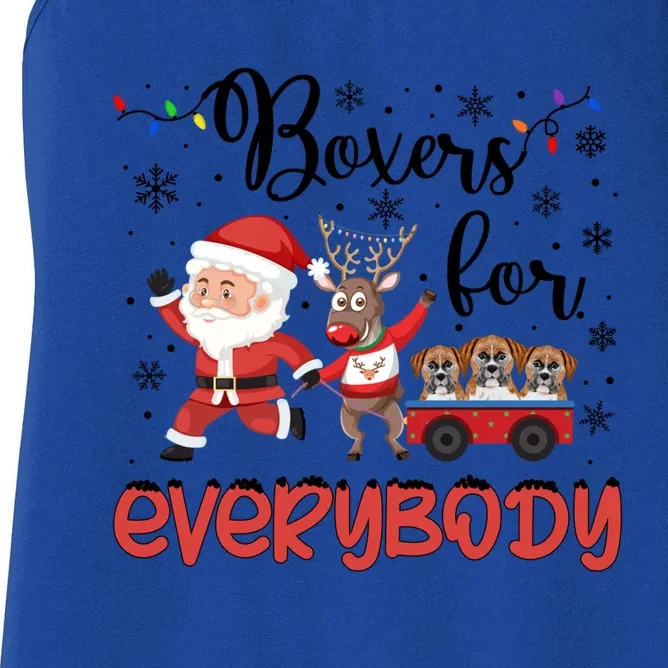 Boxer Christmas Boxers For Everybody Xmas Boxer Dog Great Gift Women's Racerback Tank