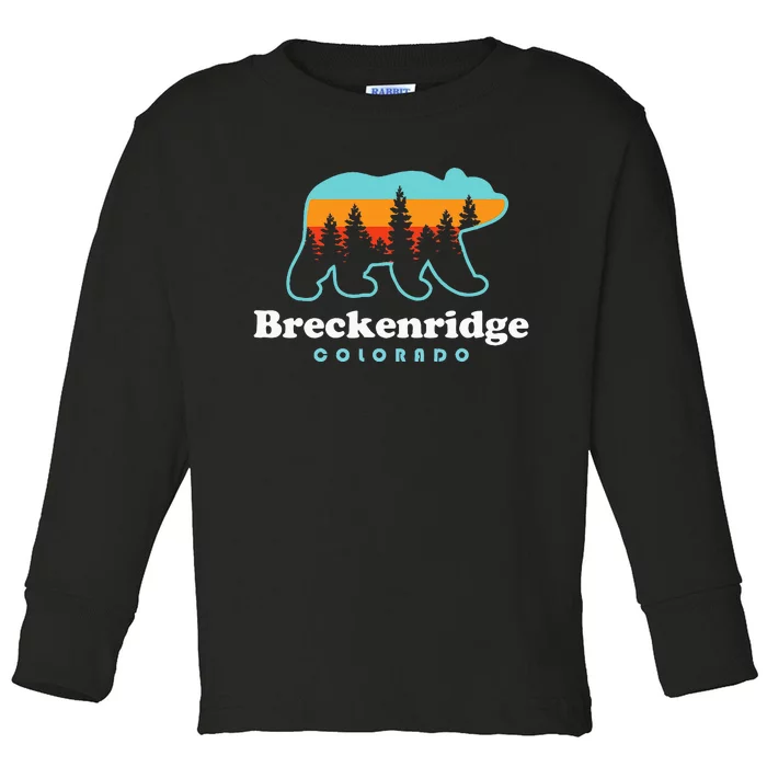 Breckenridge Colorado Bear Mountains Trees Toddler Long Sleeve Shirt