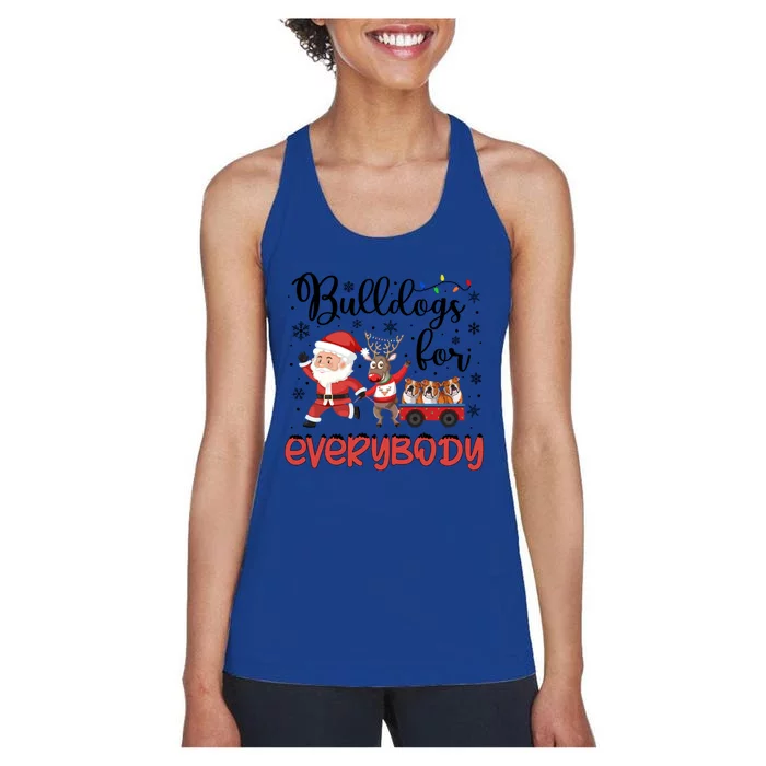 Bulldog Christmas Bulldogs For Everybody Xmas Funny Gift Women's Racerback Tank