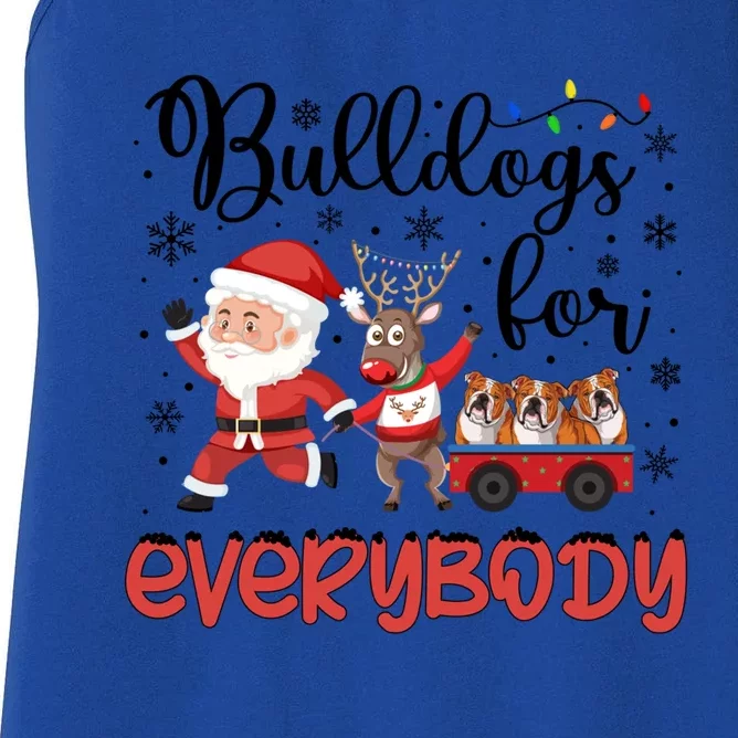 Bulldog Christmas Bulldogs For Everybody Xmas Funny Gift Women's Racerback Tank