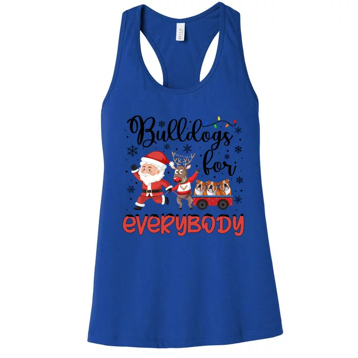 Bulldog Christmas Bulldogs For Everybody Xmas Funny Gift Women's Racerback Tank