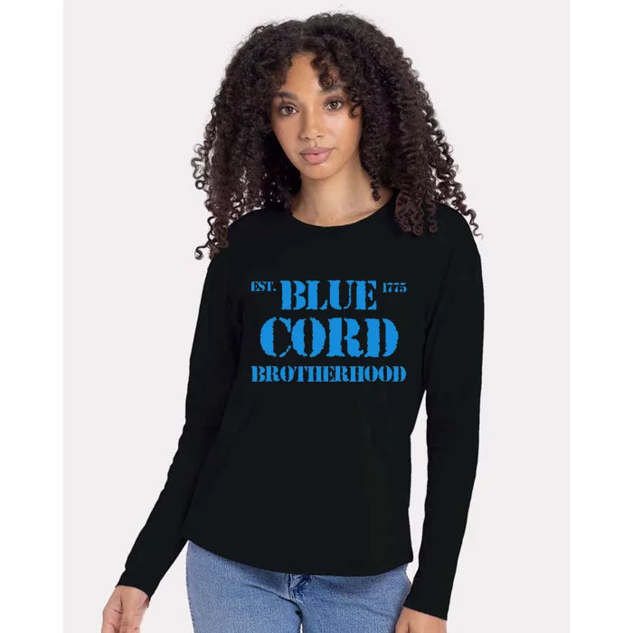 Blue Cord Brotherhood Est. 1775 Infantry Style Womens Cotton Relaxed Long Sleeve T-Shirt