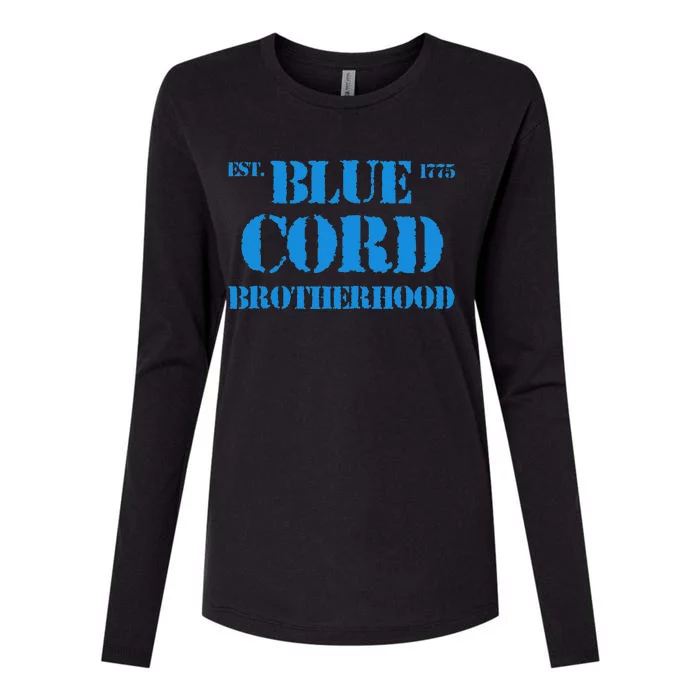 Blue Cord Brotherhood Est. 1775 Infantry Style Womens Cotton Relaxed Long Sleeve T-Shirt