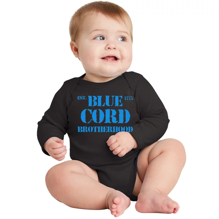 Blue Cord Brotherhood Est. 1775 Infantry Style Baby Long Sleeve Bodysuit