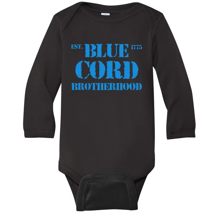 Blue Cord Brotherhood Est. 1775 Infantry Style Baby Long Sleeve Bodysuit