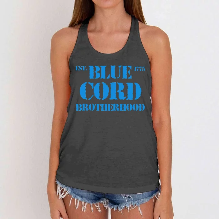 Blue Cord Brotherhood Est. 1775 Infantry Style Women's Knotted Racerback Tank