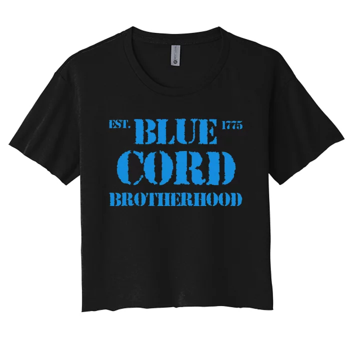 Blue Cord Brotherhood Est. 1775 Infantry Style Women's Crop Top Tee