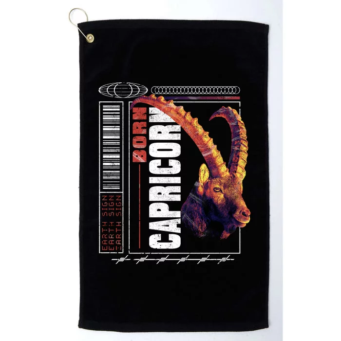 Born Capricorn Platinum Collection Golf Towel