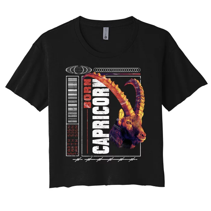 Born Capricorn Women's Crop Top Tee