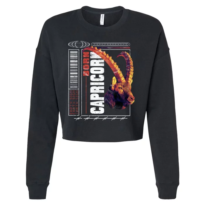 Born Capricorn Cropped Pullover Crew