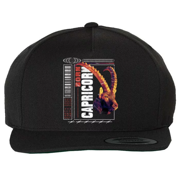 Born Capricorn Wool Snapback Cap