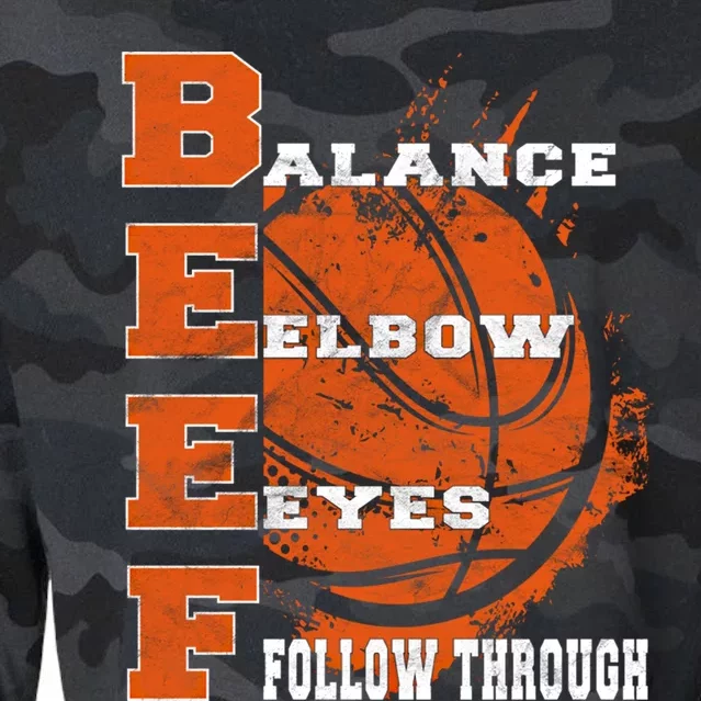 Basketball Coaching Beef Basketball Coach Game Quote Cute Gift Cropped Pullover Crew