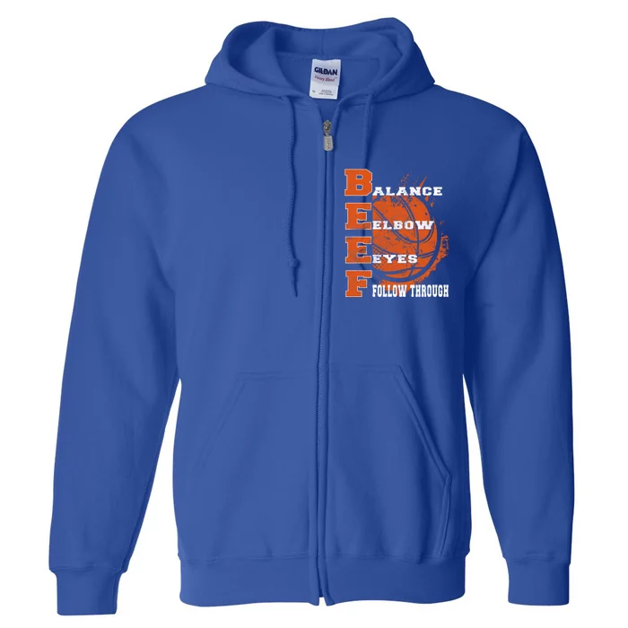 Basketball Coaching Beef Basketball Coach Game Quote Cute Gift Full Zip Hoodie