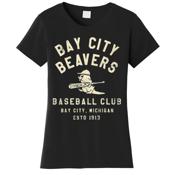 Bay City Beavers Michigan Vintage Defunct Baseball Teams Women's T-Shirt