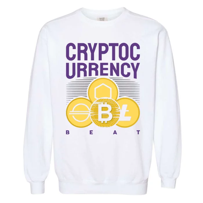 Bitcoin Cryptocurrency Beat Garment-Dyed Sweatshirt