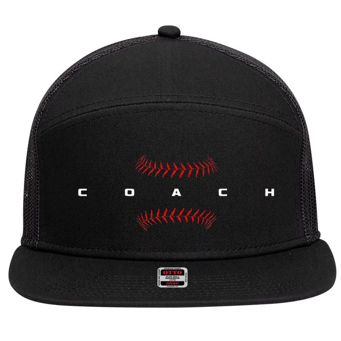 Baseball Coach 7 Panel Mesh Trucker Snapback Hat