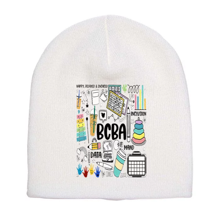 Board Certified Behavior Analyst BCBA Symbols ABA Therapist Short Acrylic Beanie