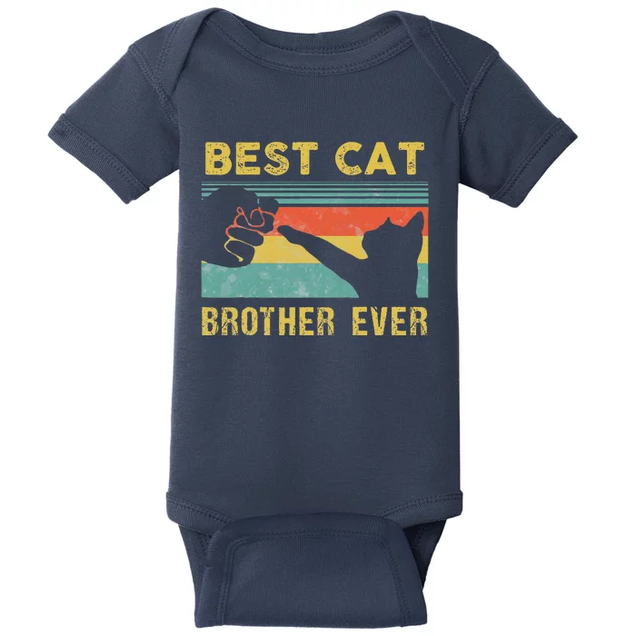 Best Cat Brother Ever Vintage Cats Happy Fathers Day Baby Bodysuit