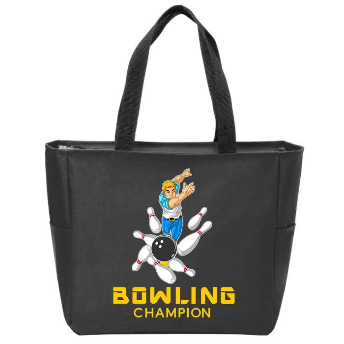 Bowling Champion Zip Tote Bag