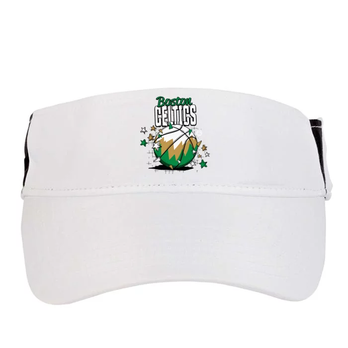 Boston Celtic Basketball Doodle Stars Adult Drive Performance Visor