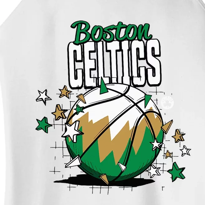 Boston Celtic Basketball Doodle Stars Women’s Perfect Tri Rocker Tank