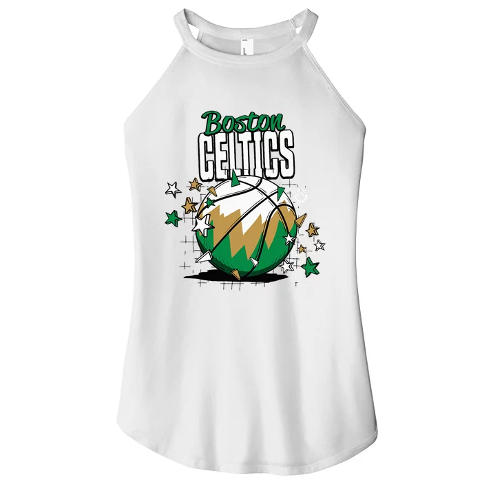 Boston Celtic Basketball Doodle Stars Women’s Perfect Tri Rocker Tank