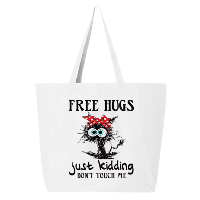 Black Cat Bandana Free Hug Just Kidding Don't Touch Me 25L Jumbo Tote