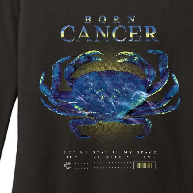 Born Cancer Womens CVC Long Sleeve Shirt