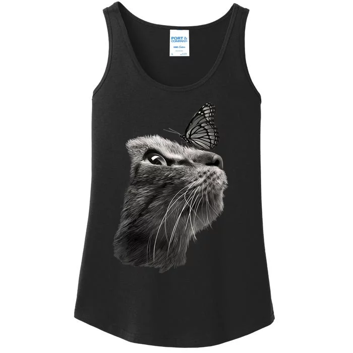 Butterfly & Cat Butterflies Gifts Ladies Essential Tank