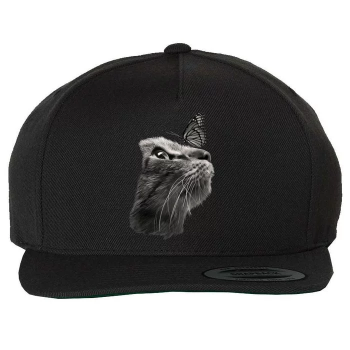 Butterfly & Cat Butterflies Gifts Wool Snapback Cap