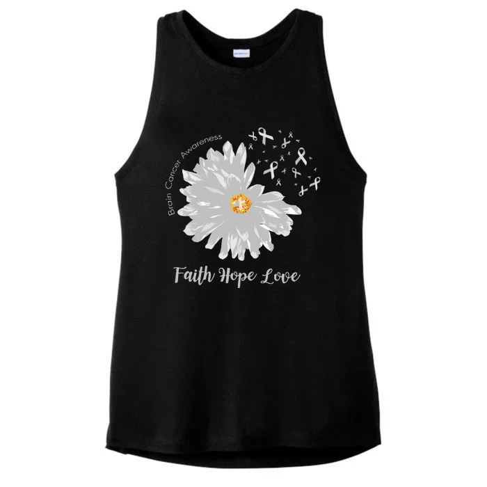 Brain Cancer Brain Cancer Awareness Ladies Tri-Blend Wicking Tank