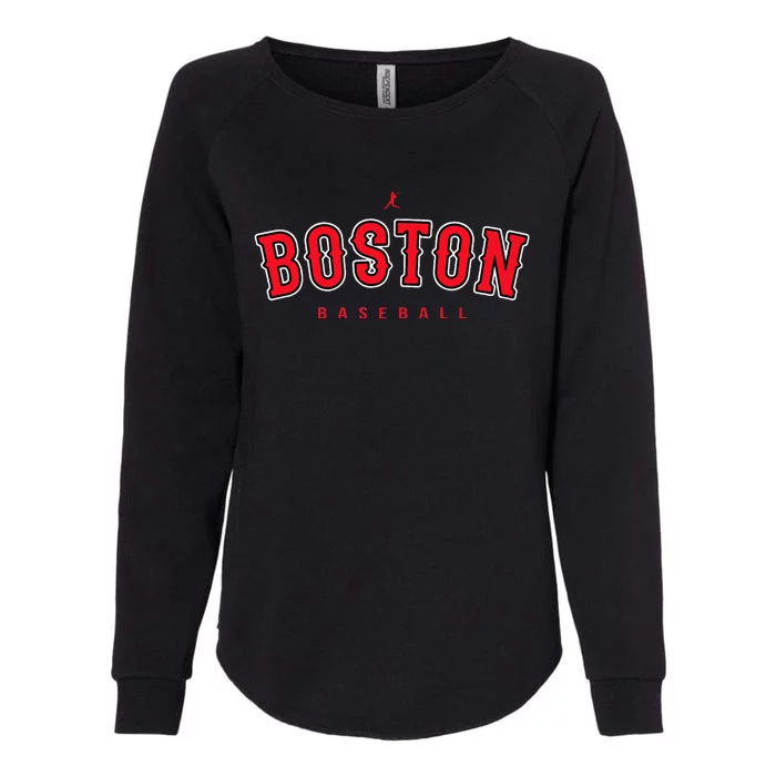 Boston City Baseball Retro Vintage Baseball Lover Womens California Wash Sweatshirt