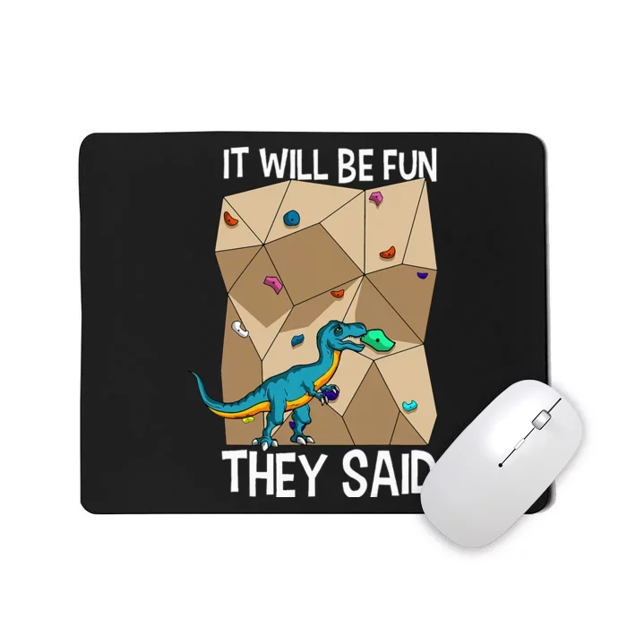 Bouldering Climber Boulderer Artificial Dinosaur Climbing Mousepad