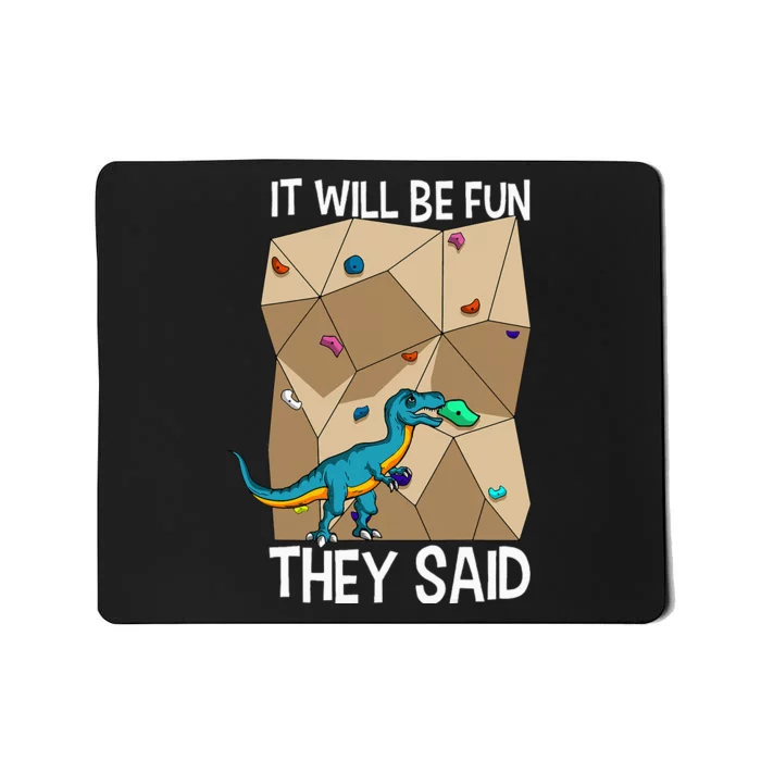 Bouldering Climber Boulderer Artificial Dinosaur Climbing Mousepad