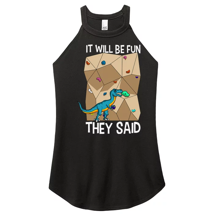 Bouldering Climber Boulderer Artificial Dinosaur Climbing Women’s Perfect Tri Rocker Tank