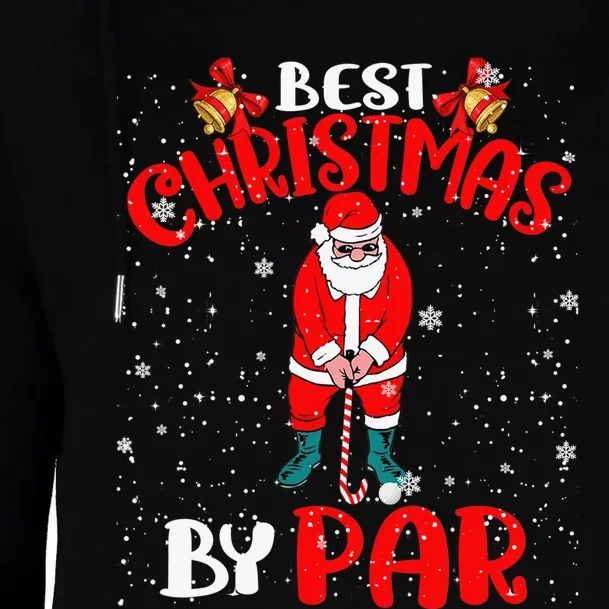 Best Christmas By Par Ugly Christmas Golf Santa Claus Womens Funnel Neck Pullover Hood