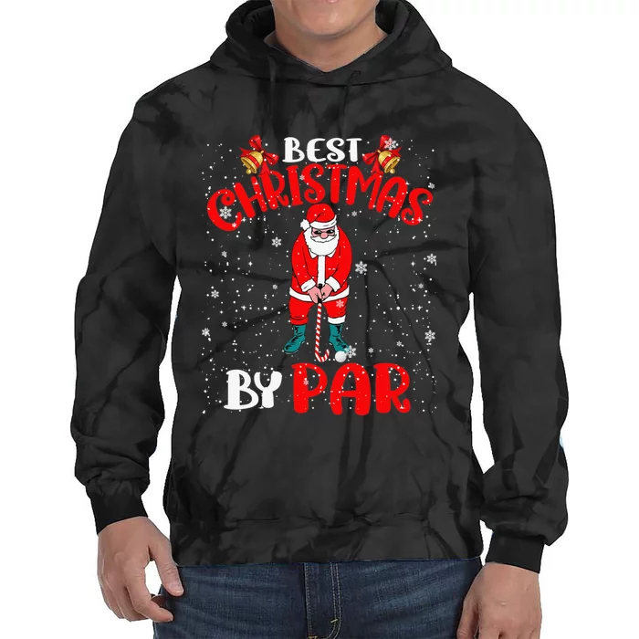 Best Christmas By Par Ugly Christmas Golf Santa Claus Tie Dye Hoodie