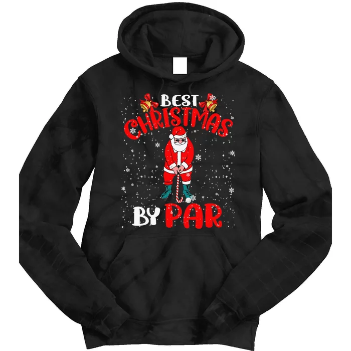 Best Christmas By Par Ugly Christmas Golf Santa Claus Tie Dye Hoodie